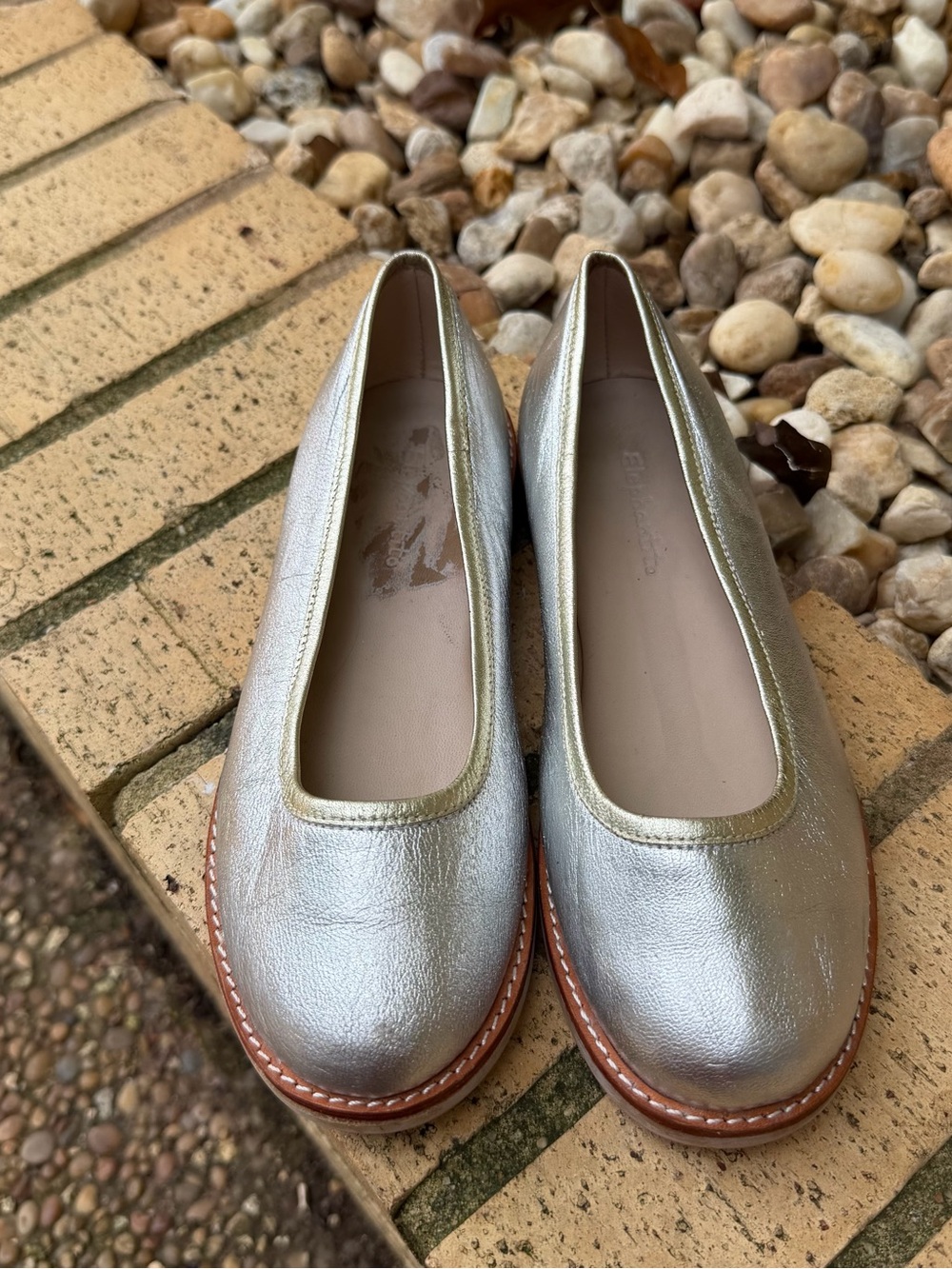 Elephantito Metallic Silver Ballet Flats Size 1.5